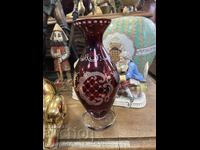 Luxury ruby crystal vase - Bohemia / Bohemia. #6235