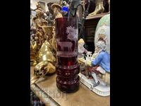 Luxury ruby crystal vase - Bohemia / Bohemia. #6238