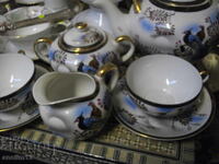 LOT OF FINE PORCELAIN FOR TEA OR COFFEE WITH GEISHA HOLOGRAM