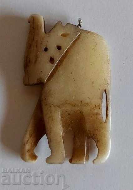 . MEDALIU VECHI OS BIJUTERIE PENDANT MARE OS ELEFANT - 5
