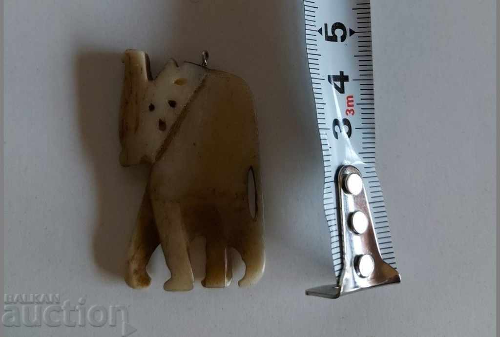 . MEDALIU VECHI OS BIJUTERIE PENDANT MARE OS ELEFANT - 6