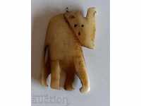 . OLD MEDALLION BONE LARGE PENDANT JEWELRY BONE ELEPHANT