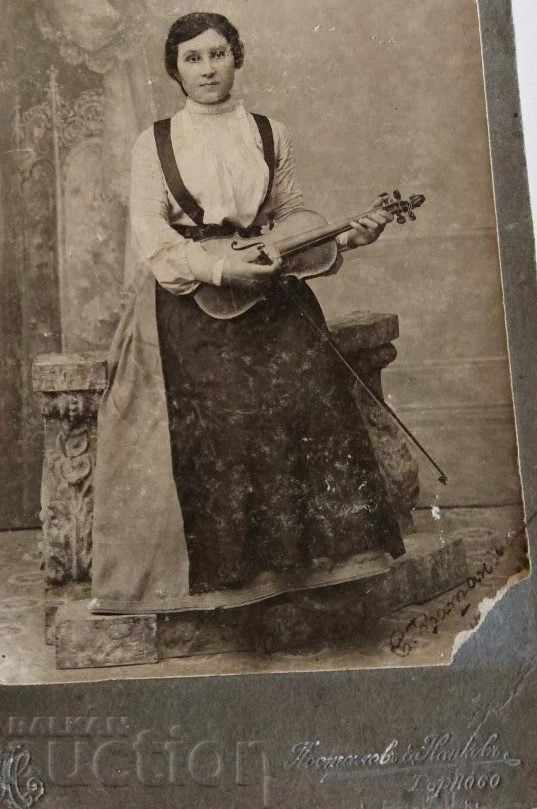 Old Photo Photograph Cardboard Violin Violin Bow - 5 Old Photo Photograph Cardboard Violin Violin Bow - 5