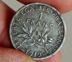 . 1919 1 FRANC FRANC SILVER SILVER COIN COLLECTION FRANCE