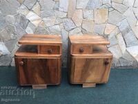 RETRO CABINET BEDSIDE CABINET FROM THE 60'S WALNUT WOOD-2 PCS.