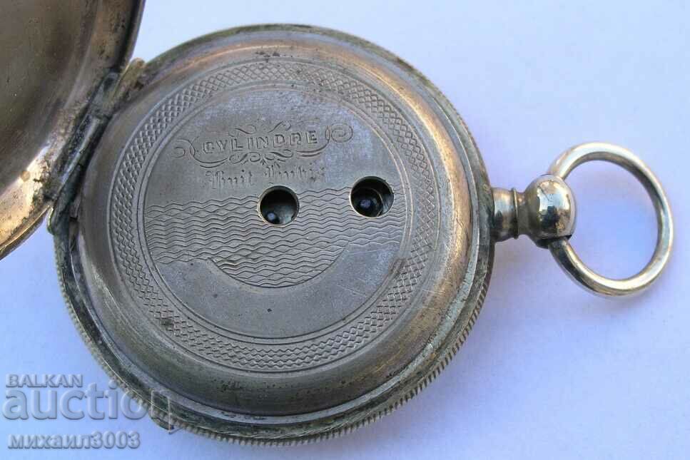 ANTIQUE MECHANICAL WINDING POCKET WATCH WITH KEY - 5