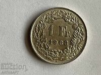 #2 Silver Coin 1 Franc Silver Switzerland 1963