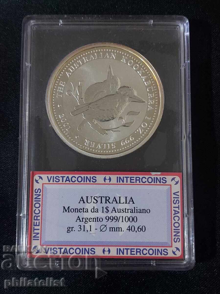 Australia 2001 - 1 dolar - The Australian Kookaburra - 1 OZ