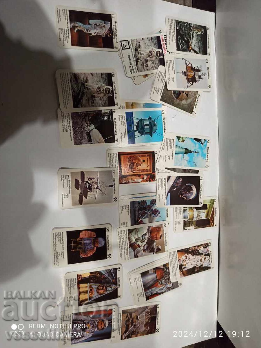 Old collectible cards from the 60s, astronautics, 32pcs with price 18.00 BGN | € 9.20