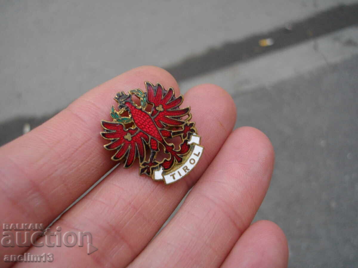 Auction  OLD BRONZE ENAMEL BADGE TIROL