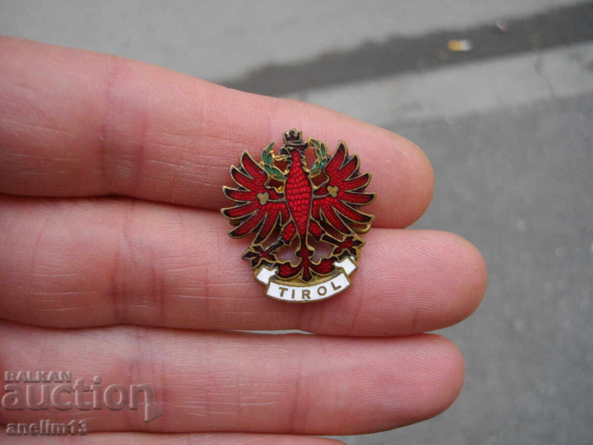 OLD BRONZE ENAMEL BADGE TIROL