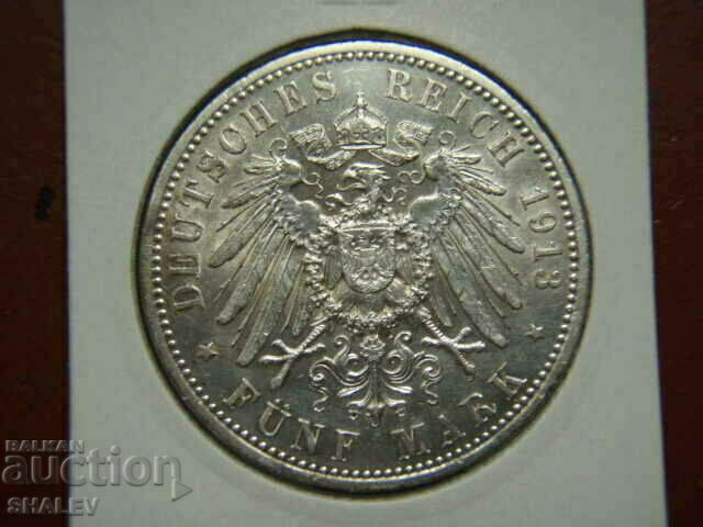 Delivery of 5 Mark 1913 A Prussia / Germany (5 marks Prussia) /1/ - AU Delivery of 5 Mark 1913 A Prussia / Germany (5 marks Prussia) /1/ - AU