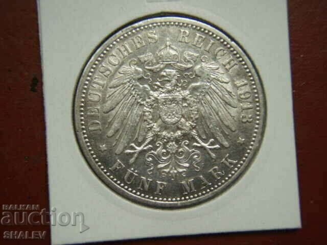 Auction 5 Mark 1913 A Prussia / Germany (5 marks Prussia) /2/ - AU Auction 5 Mark 1913 A Prussia / Germany (5 marks Prussia) /2/ - AU