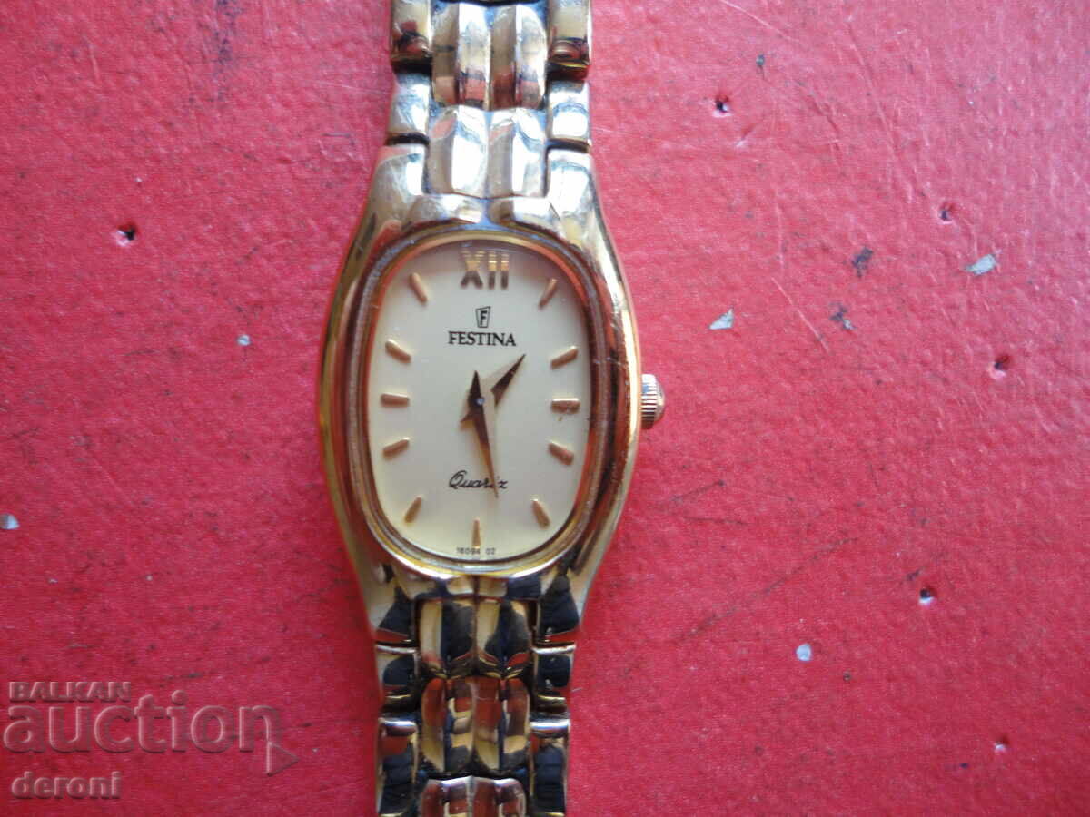 Auction Festina 1604 Gold Plated Ladies Watch Auction Festina 1604 Gold Plated Ladies Watch
