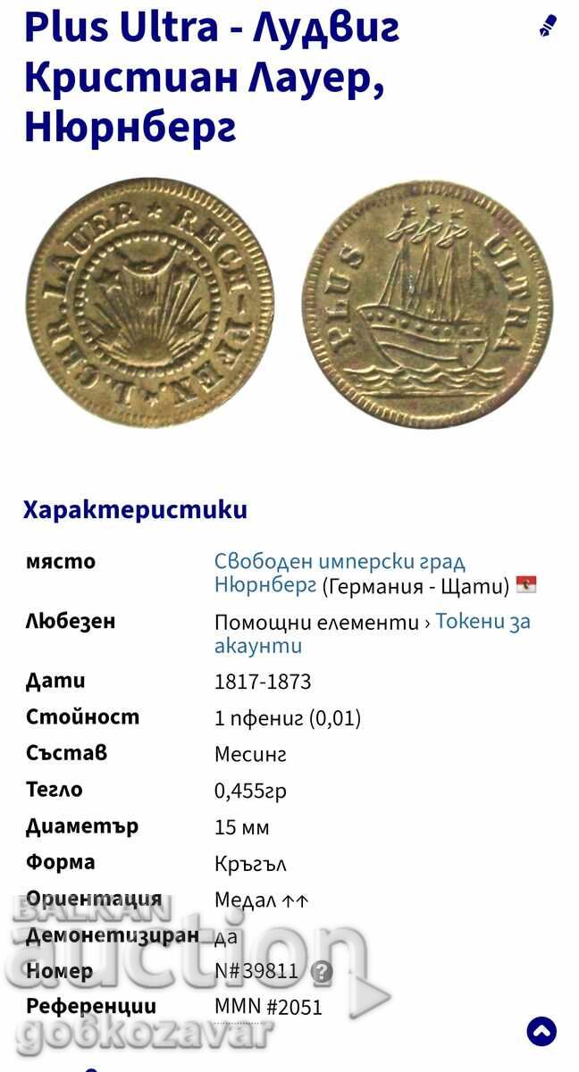 Licitație Nuremberg Token Token 1817-1877 Rar! Licitație Nuremberg Token Token 1817-1877 Rar!