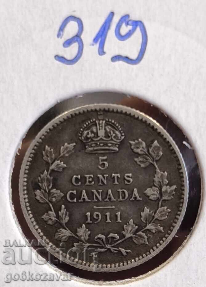 Canada 5 cents 1911 Silver! Canada 5 cents 1911 Silver!