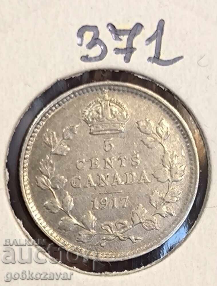 Καναδάς 5 σεντς Ασήμι 1917!