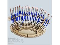 Дървена сглобяема стойка за моливи четки за рисуване химикал