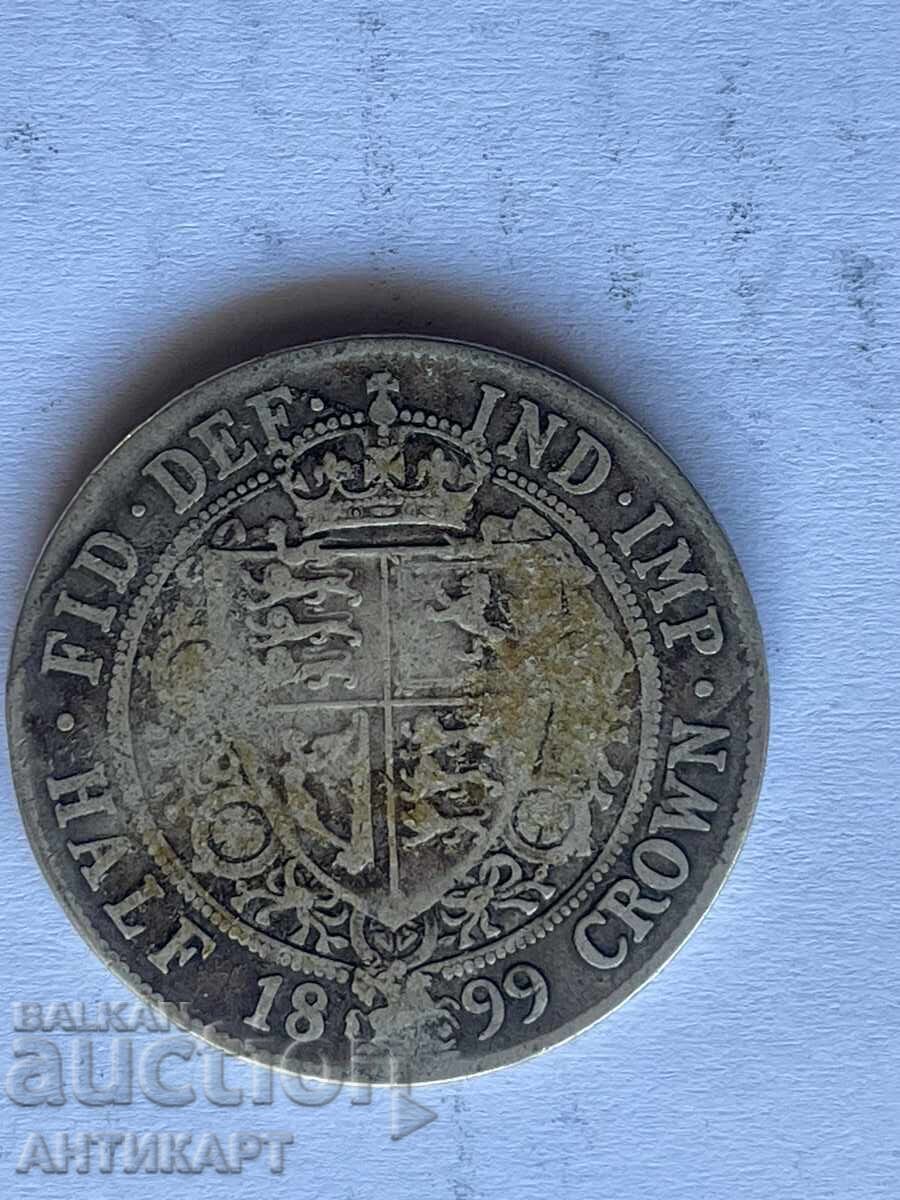 England silver coin half crown 1/2 crown 1899 silver