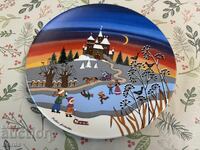 Winter landscape - porcelain plate