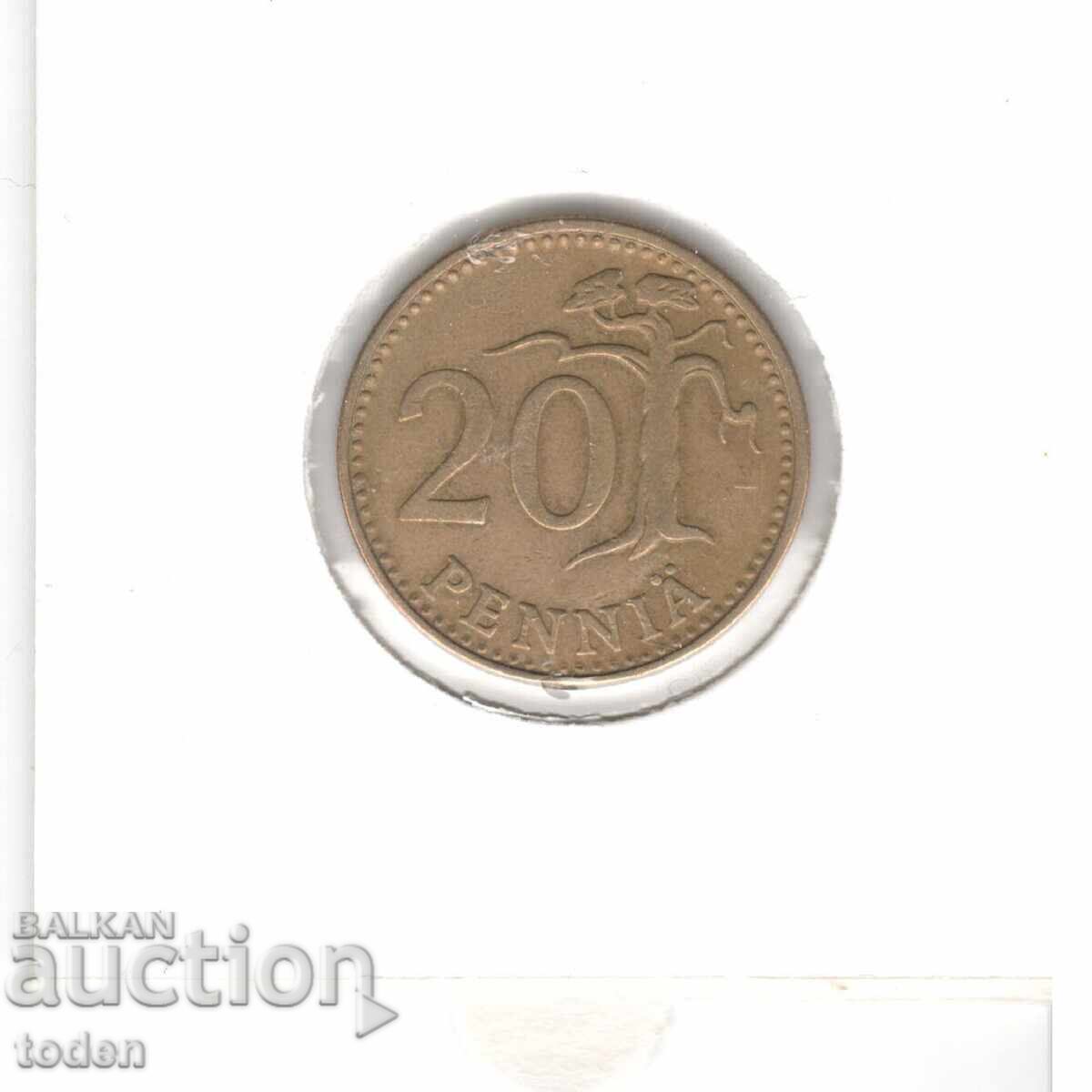 Auction Finland-20 Penniä-1963 S-KM# 47 Auction Finland-20 Penniä-1963 S-KM# 47