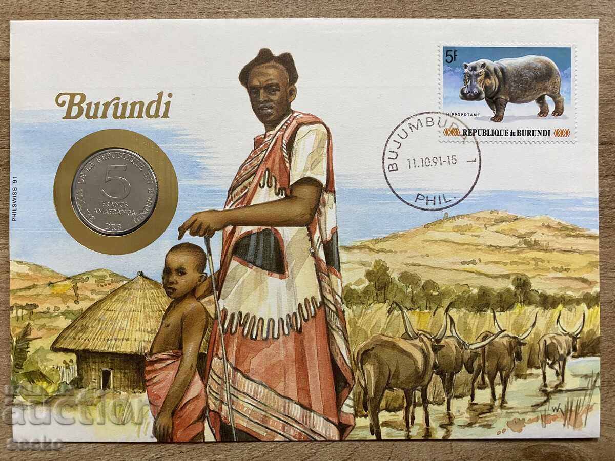 Postal envelope with coin /Numisbrief/ - Burundi/Burundi