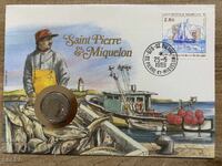 Postal envelope with coin /Numisbrief/ - Saint Pierre and Miquelon