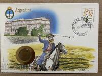 Postal envelope with coin /Numisbrief/ - Argentina - 1987