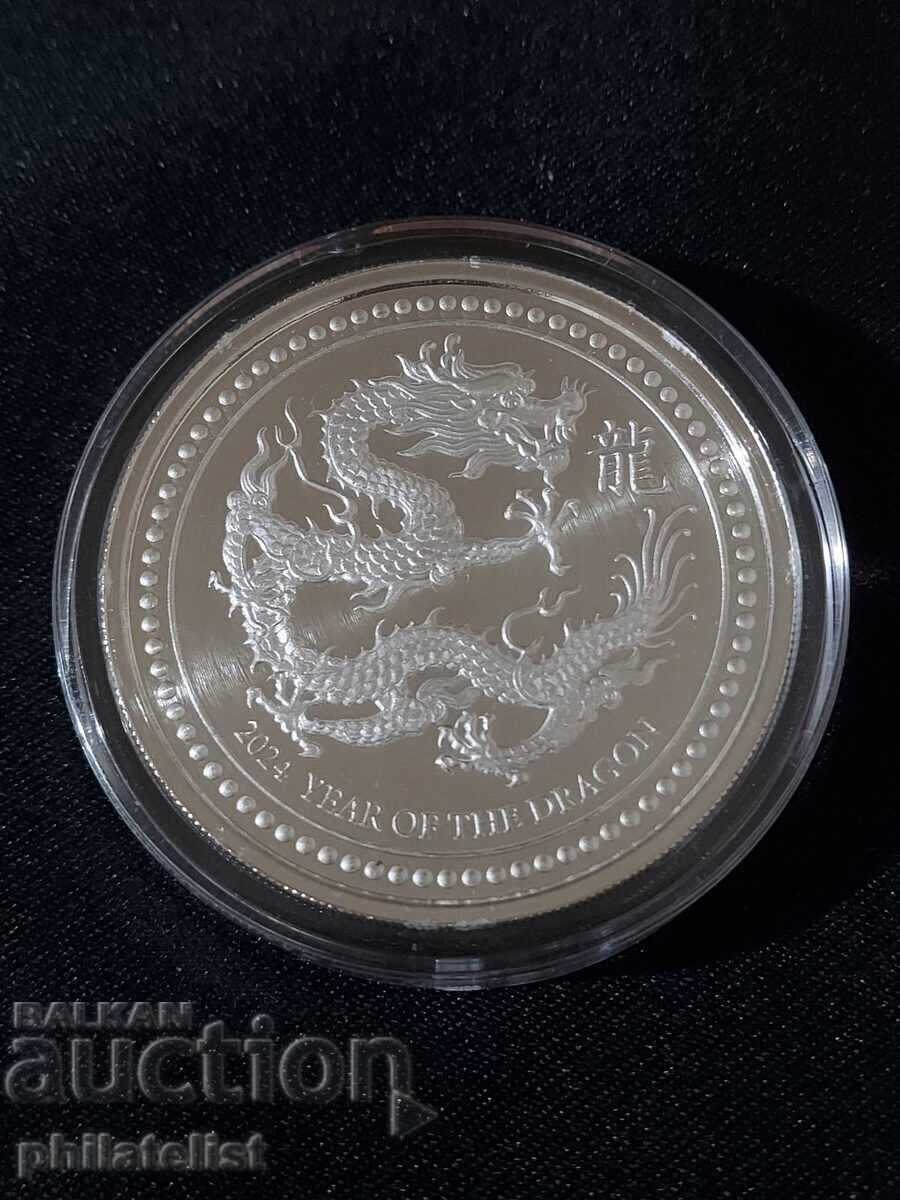 Samoa 2024 - 5 Talas - Lunar - Anul Dragonului - 2 OZ PROOF