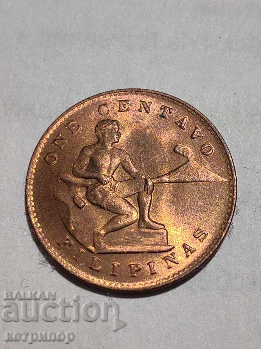 1 cent Filipine American 1944 DS cupru