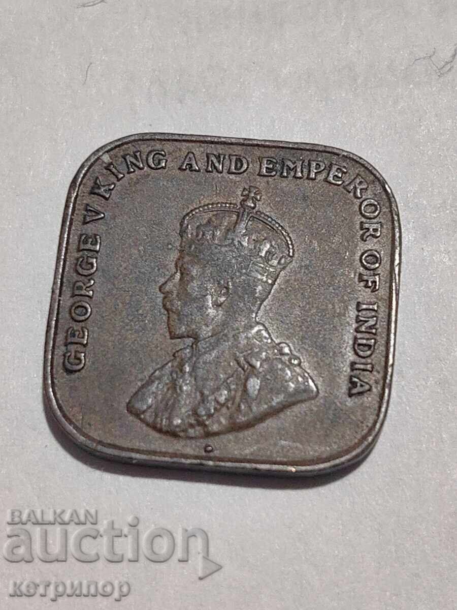 1 cent Straits Settlements 1920 copper with price 20.00 BGN | € 10.23 1 cent Straits Settlements 1920 copper with price 20.00 BGN | € 10.23