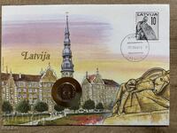 Postal envelope with coin /Numisbrief/ - Latvia/Latvia