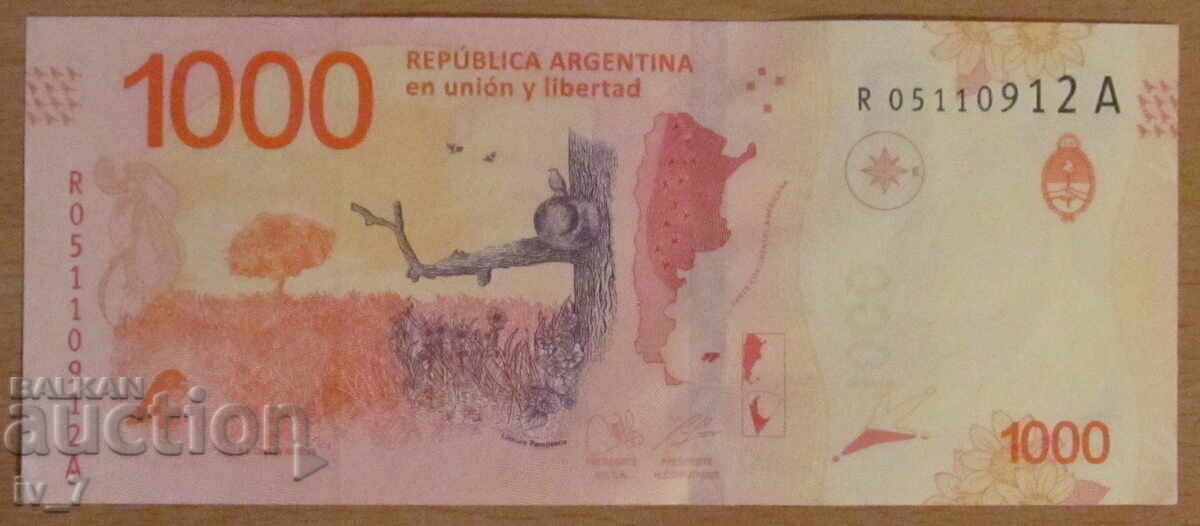 Auction  1000 PESOS 2019, ARGENTINA - UNC