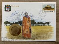 Plic poștal cu monedă /Numisbrief/ - Tanzania - 1988