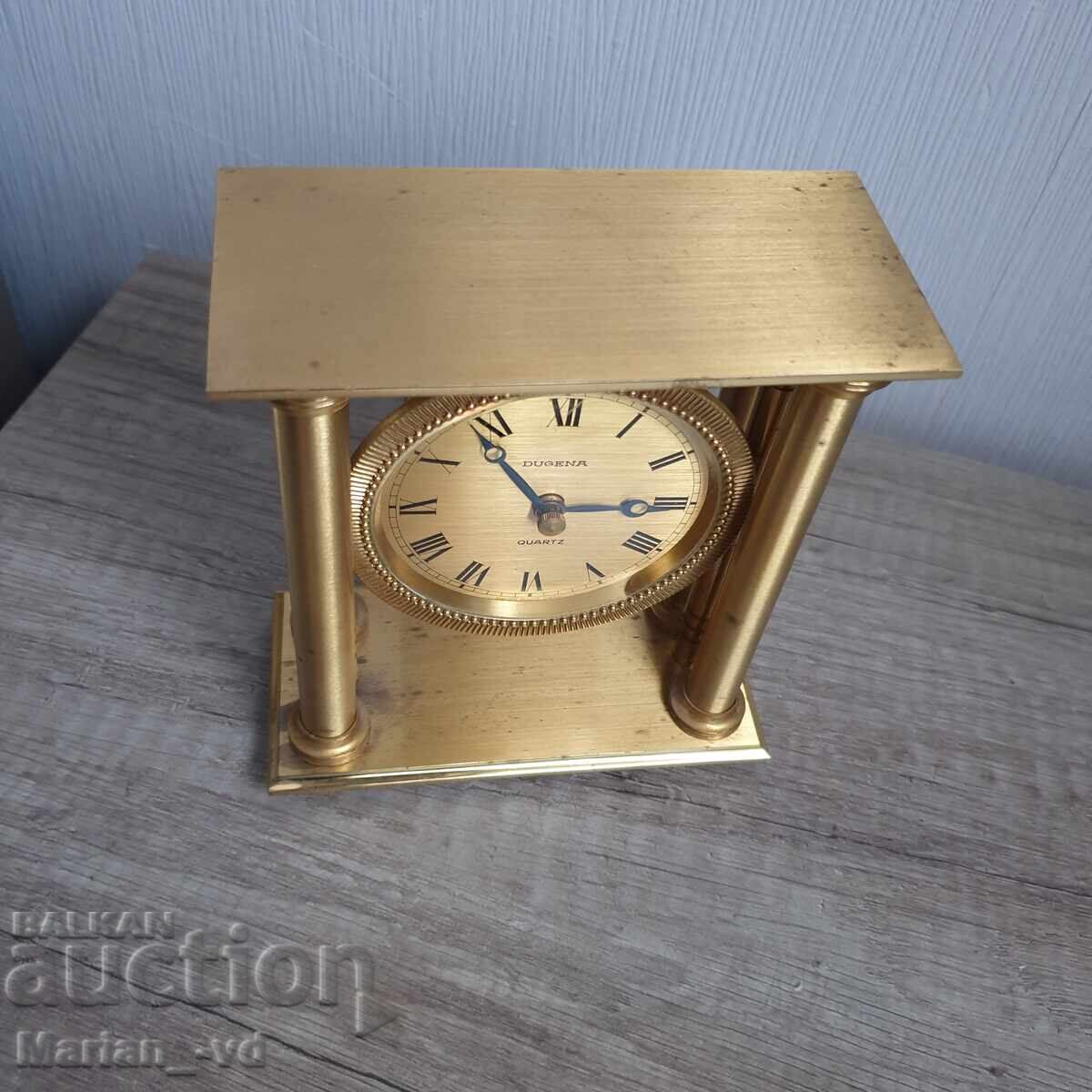 Auction Bronze quartz table clock DUGENA Auction Bronze quartz table clock DUGENA