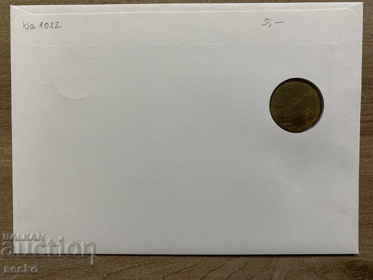 Postal envelope with coin /Numisbrief/ - Slovakia - 1993 with price 7.00 BGN | € 3.58 Postal envelope with coin /Numisbrief/ - Slovakia - 1993 with price 7.00 BGN | € 3.58