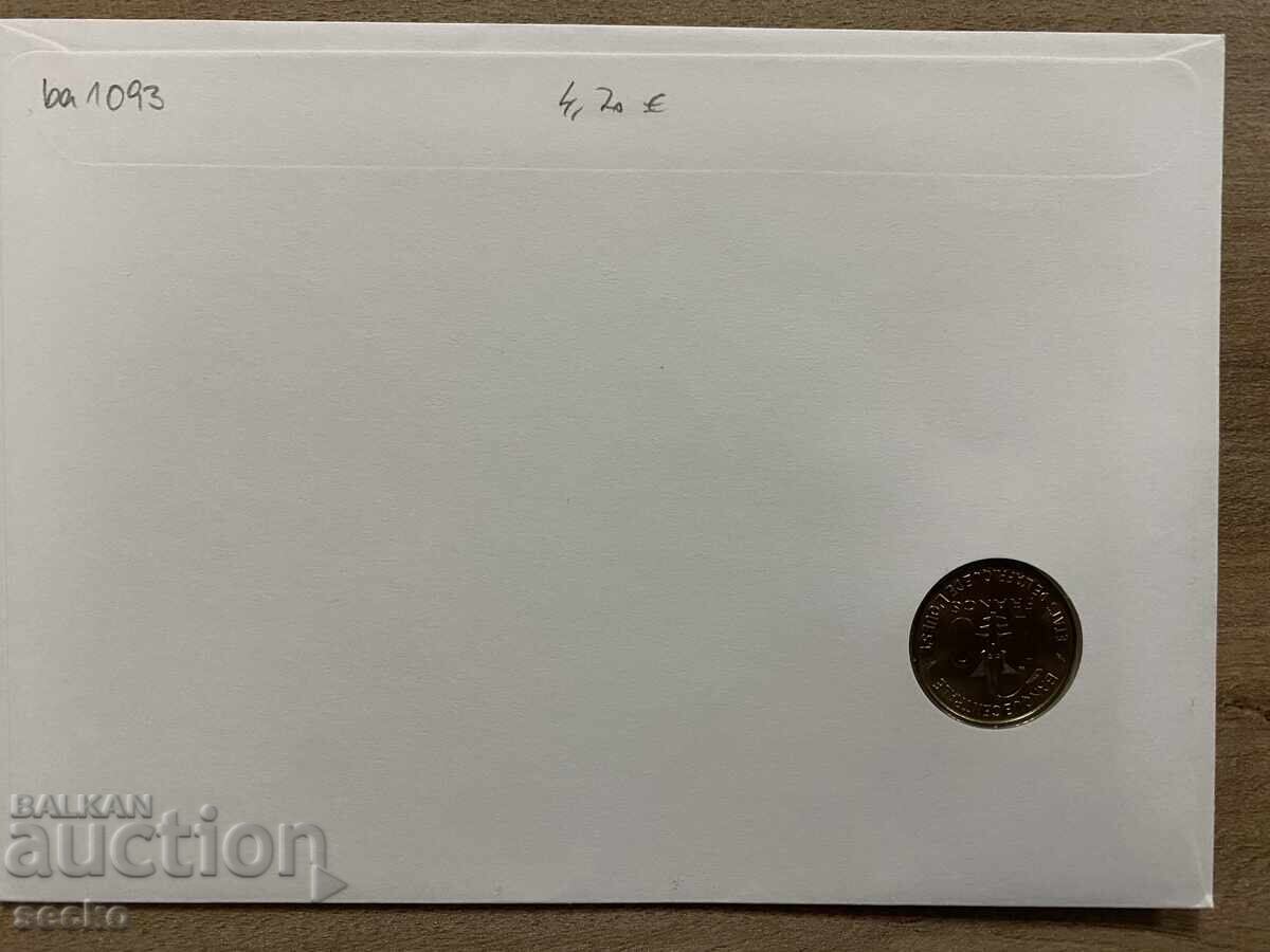 Postal envelope with coin /Numisbrief/ - Burkina Faso - 1992 with price 8.00 BGN | € 4.09 Postal envelope with coin /Numisbrief/ - Burkina Faso - 1992 with price 8.00 BGN | € 4.09