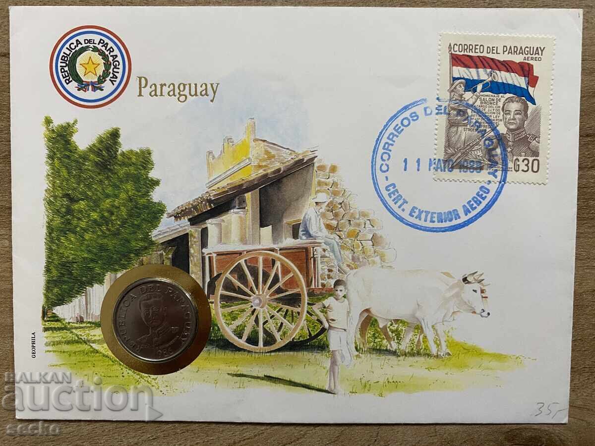 Plic poștal cu monedă /Numisbrief/ - Paraguay - 1988