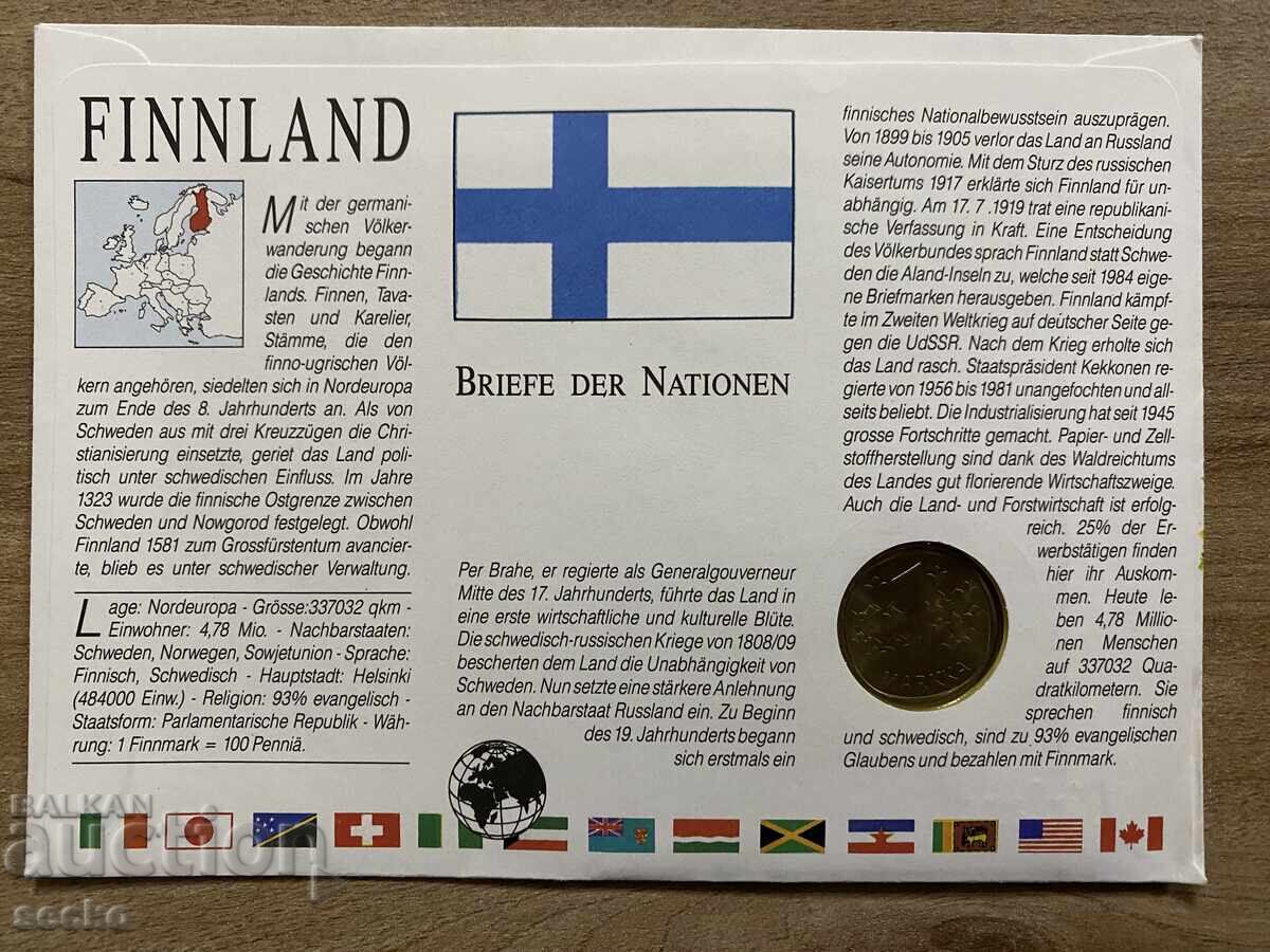 Postal envelope with coin /Numisbrief/ - Finland - 1986 with price 7.00 BGN | € 3.58 Postal envelope with coin /Numisbrief/ - Finland - 1986 with price 7.00 BGN | € 3.58