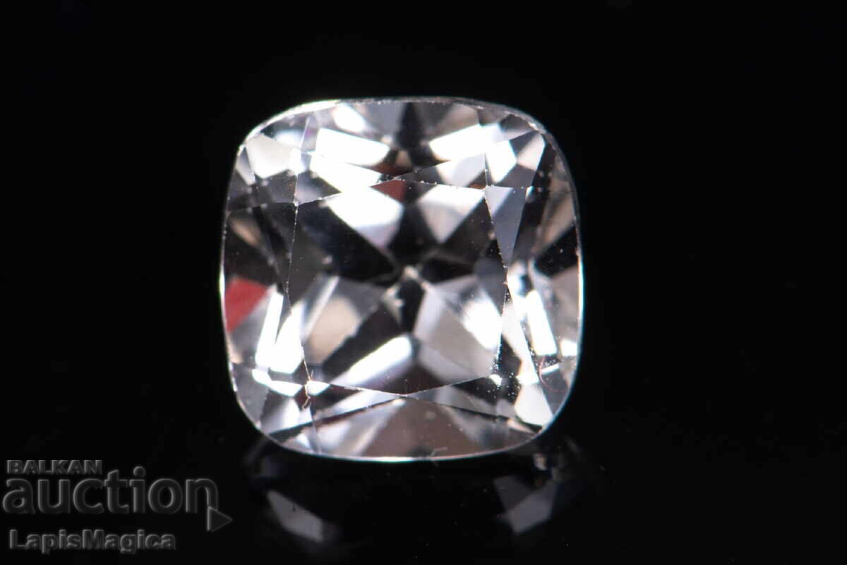 Бял топаз 2.14ct 7mm cushion шлифовка #2