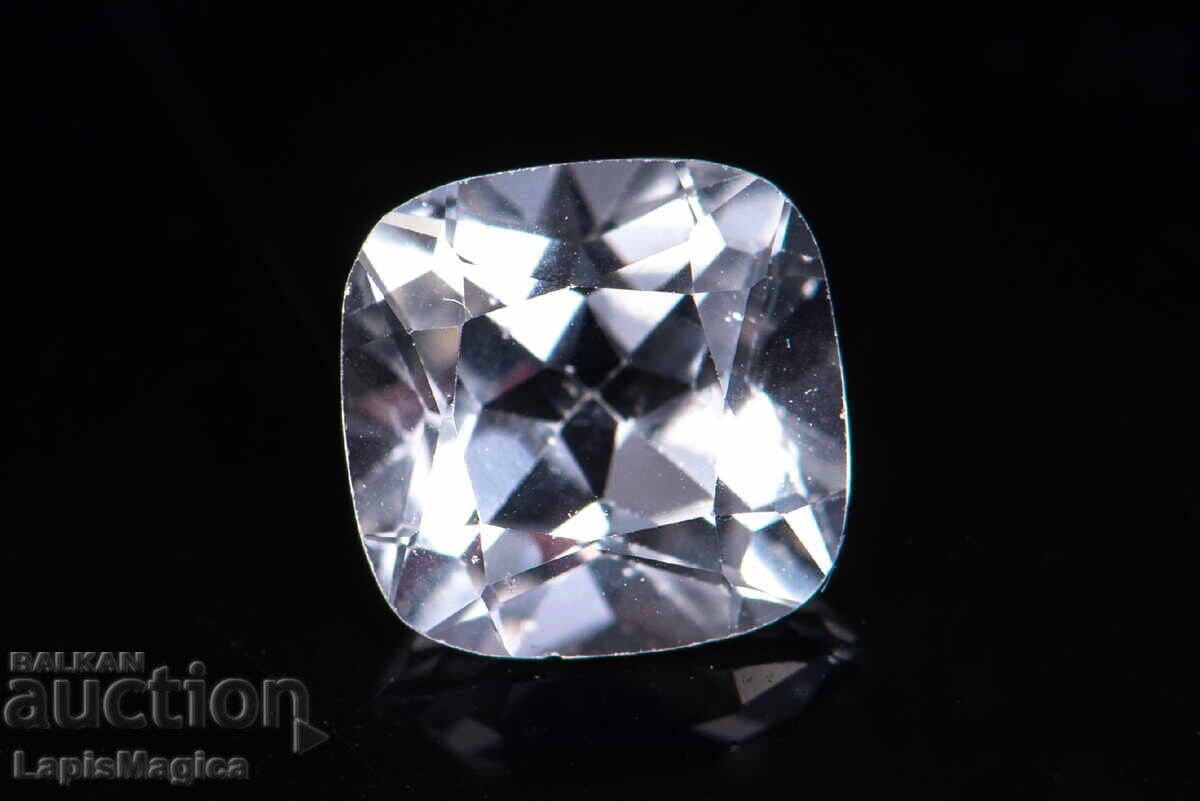 Бял топаз 1.70ct 7mm cushion шлифовка #8