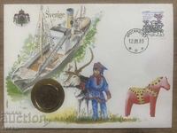 Postal envelope with coin /Numisbrief/ - Sweden - 1989