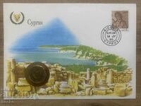 Postal envelope with coin /Numisbrief/ - Cyprus - 1990