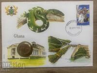 Postal envelope with coin /Numisbrief/ - Ghana - 1986