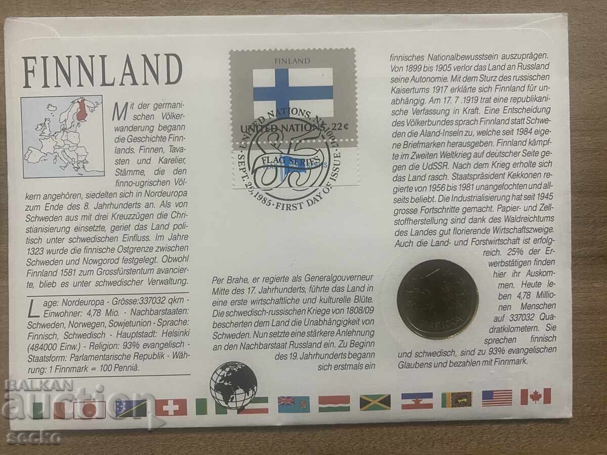 Postal envelope with coin /Numisbrief/ - Finland - 1986 with price 7.00 BGN | € 3.58 Postal envelope with coin /Numisbrief/ - Finland - 1986 with price 7.00 BGN | € 3.58