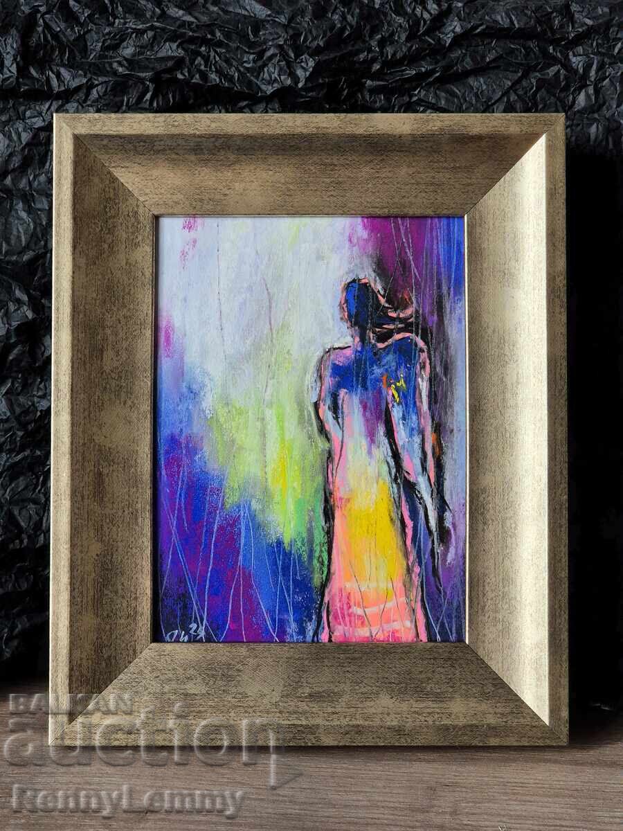 Angel, abstraction, painting original