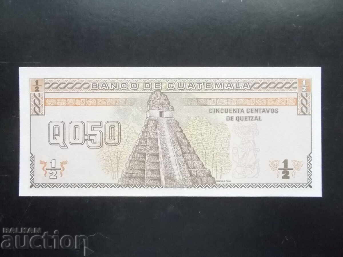 GUATEMALA, 1/2 quetzal, 1989, UNC with price 6.99 BGN | € 3.57