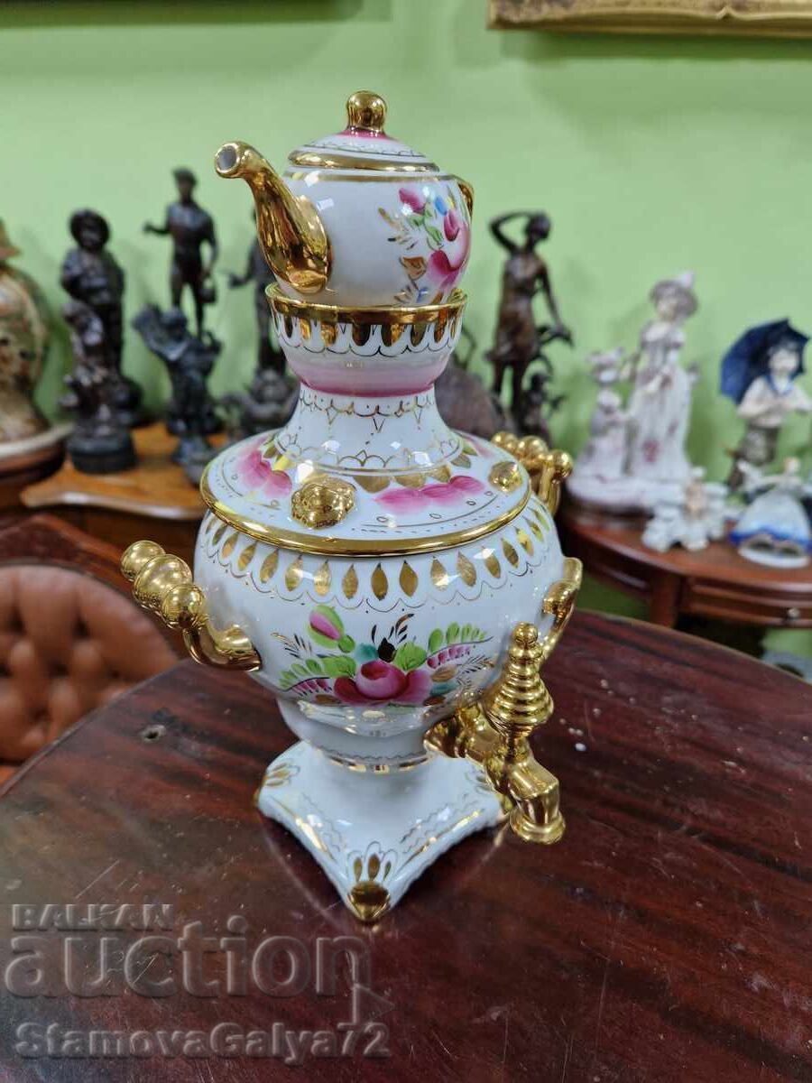 Delivery of Rare antique Russian porcelain samovar Gzhel Delivery of Rare antique Russian porcelain samovar Gzhel