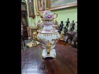 Rare antique Russian porcelain samovar Gzhel