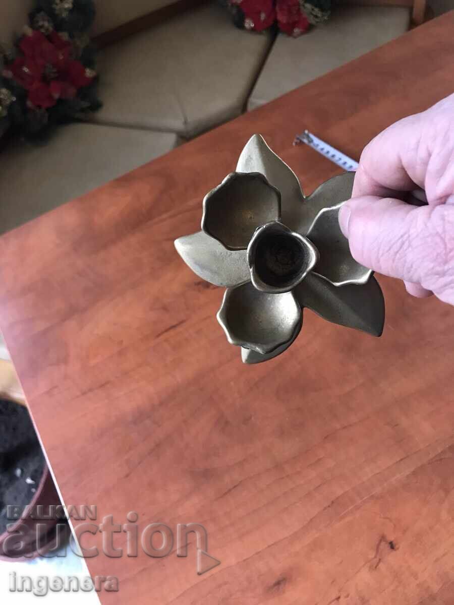 BRONZE BRASS CANDLEHOLDER - 171 GRAMS - 5 BRONZE BRASS CANDLEHOLDER - 171 GRAMS - 5